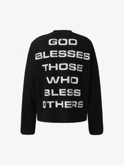Street Cross Lettering Print Long-Sleeved T-Shirt