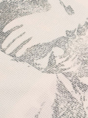 Waffle Knit Graphic Print Crewneck Sweatshirt