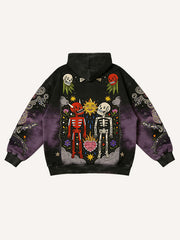 Happy Skull Print Valentine is Day Gift Hoodie