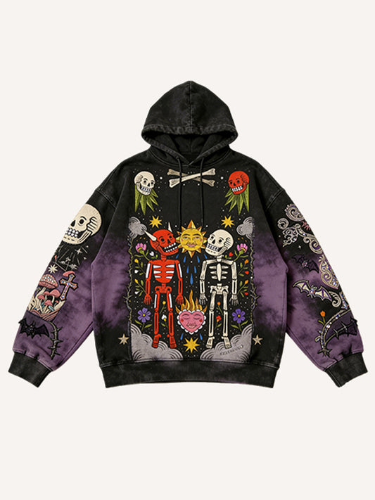 Happy Skull Print Valentine is Day Gift Hoodie