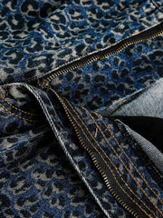 Denim Street Leopard Print Barrel Jeans - 2458