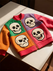Cute skull baseball jacket