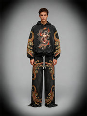 Japanese style retro two-headed snake women's sweatshirt