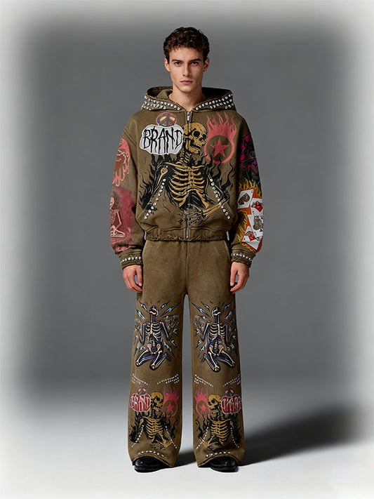 The Evil Dead Hell Skull Hate Print Distressed sweatshirt