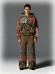 The Evil Dead Hell Skull Hate Print Distressed sweatshirt