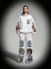 Retro girl print sweatshirt