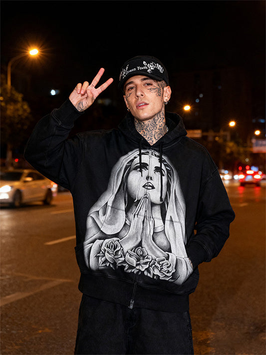 Mary Bless Me Hooded Fashion Sweatshirt