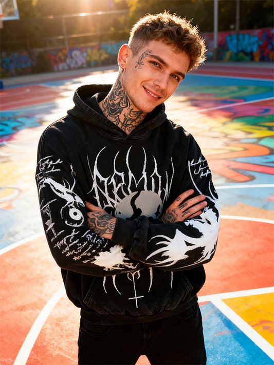 Artist painted Hell Skull Sweatshirt