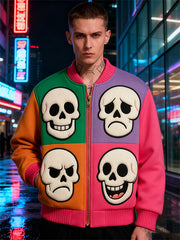 Cute skull baseball jacket