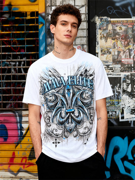 Cool and breathable hand-painted metallic loose short-sleeved T-shirt