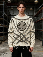 Metal pin high-definition print sweatshirt