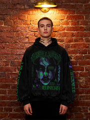 Cyber Art Textured Hand-Painted Print Sweatshirt