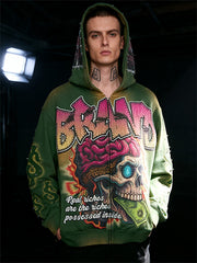 Graffiti texture skull and dollar skull sweatshirt