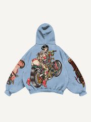 Sexy beauty motorcycle trendy sweatshirt