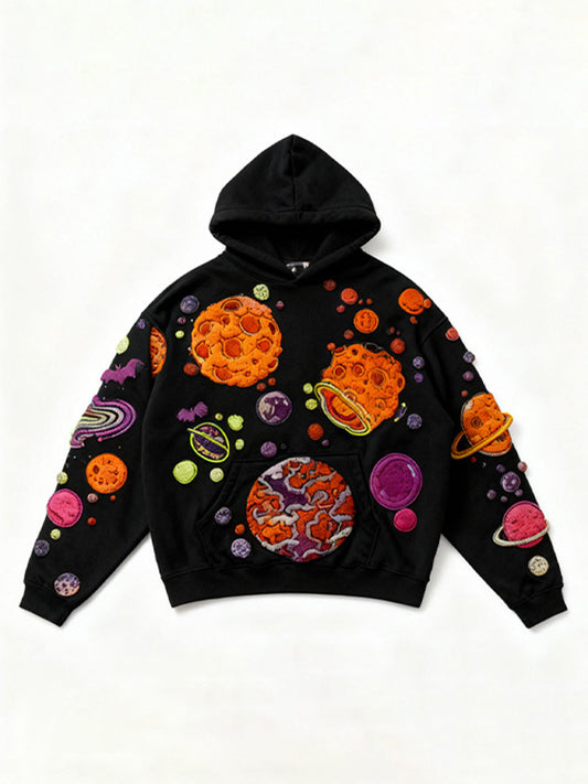 We are from the Happy Planet! Patch Printed Y2K Sweatshirt