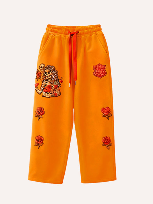 Fashionable Warm Skull Halloween Give You My Heart Printed Pants