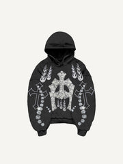 Rhinestone Heavy Industrial Light Luxury Hooded Sweatshirt