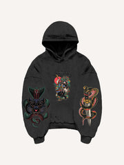 Japanese Tattoo Story Dragon Slaying Print Sweatshirt