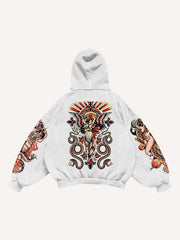 Retro Girl Tattoo Sexy Print Sweatshirt