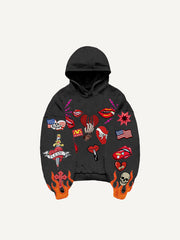 Sexy trendy red lip sweatshirt