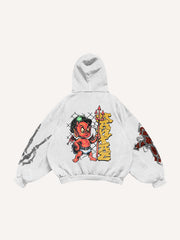 Angel or Devil Street Print Sweatshirt