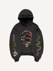 Tattoo-style double-sleeve printed high-end sweatshirt