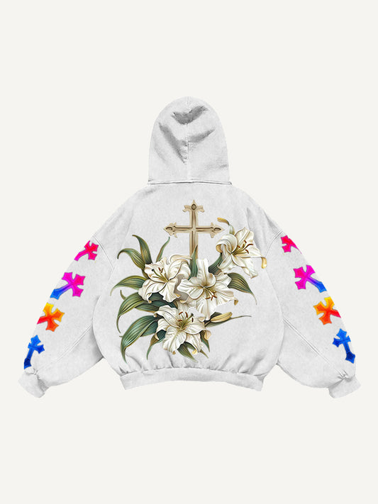 Gradient Shiny Crew Neck Knitted Print Sweatshirt