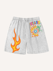 Eye of Hell washed print shorts