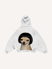 Funny and cute dog head sweatshirt with small side part