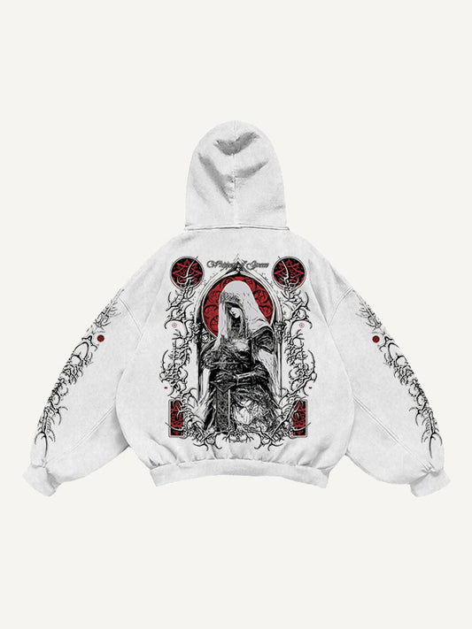 Hand-painted dark witch textured sweatshirt