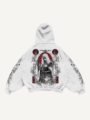 Hand-painted dark witch textured sweatshirt