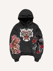 Trendy retro tattoo style high-definition printed sweatshirt