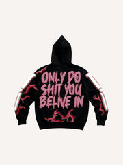 Hooded Skull Print Sweatshirt - Stylish All-Season