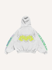 Cyber Art Textured Hand-Painted Print Sweatshirt