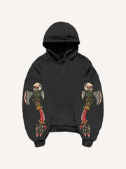 Retro Chieftain Tattoo Style Print Sweatshirt