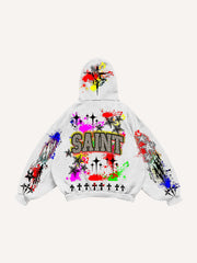 Distressed Jesus Christ graffiti sweatshirt
