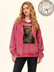 Heart Like a Cheetah Washed Cotton Sweatshirt