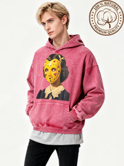 A sophisticated woman with a veil wearing a comfortable washed pure cotton sweatshirt