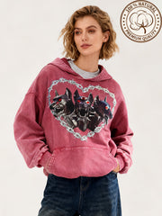 One thought can lead to hell another to heaven Water-washed hoodie