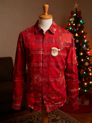 A plaid shirt with a strong Christmas atmosphere