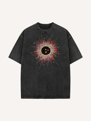 Dark Light Comfort Printed Washed Short Sleeve