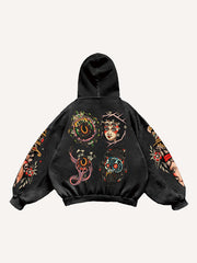 Retro girl print sweatshirt