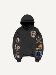 Patchwork distressed fashion authentic sweatshirt