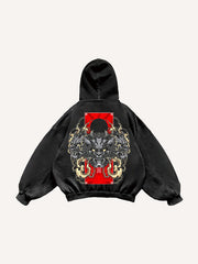 Japanese hand-painted mythical beast limited edition print sweatshirt