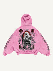 Hand-painted dark witch textured sweatshirt