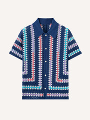 Luxury-style high-end collared striped shirt