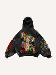 Halloween pumpkin head funny print fashion sweatshirt