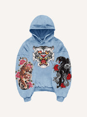 Trendy retro tattoo style high-definition printed sweatshirt