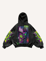 Kapuzenpullover mit Figure&Wing-Grafikdruck und schrägen Taschen