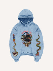 Tattoo-style double-sleeve printed high-end sweatshirt